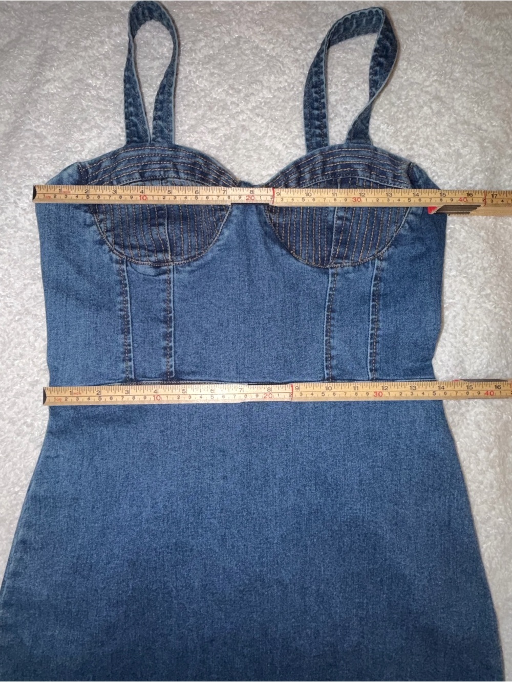 Forever 21 Denim Bustier Midi Dress - Picture 9 of 11